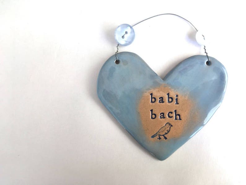 Babi Bach Little Baby in Welsh New Baby arrival gift. Ceramic. Blue /pink. Made in Wales, UK. Free UK P&P image 9