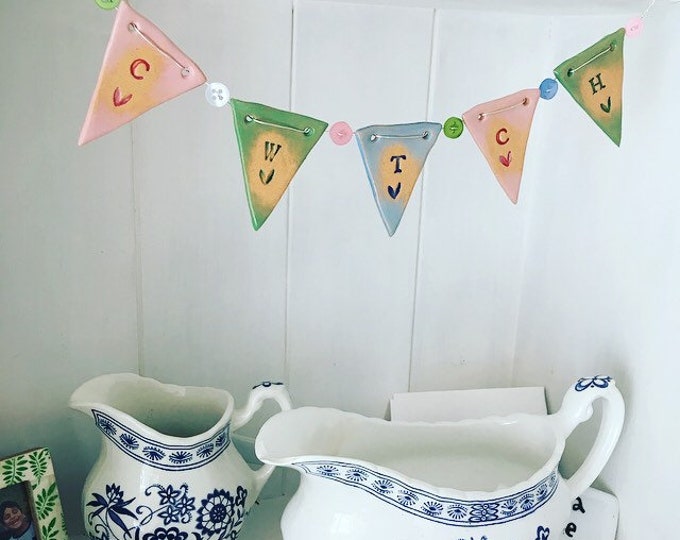 Featured listing image: CWTCH - mini ceramic bunting