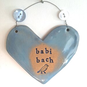Babi Bach Little Baby in Welsh New Baby arrival gift. Ceramic. Blue /pink. Made in Wales, UK. Free UK P&P image 7