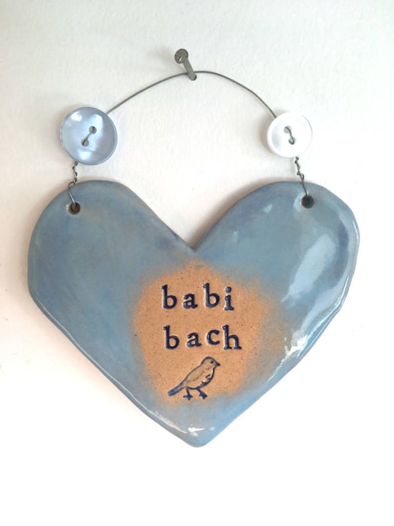 Babi Bach Little Baby in Welsh New Baby arrival gift. Ceramic. Blue /pink. Made in Wales, UK. Free UK P&P image 7