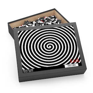 Black and White Spiral Optical Illusion Puzzle