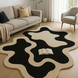 abstract rug
modern rug
wavy shape rug
black ivory rug
organic shape rug
hand tufted rug
wool area rug
living room rug
designer rug
contemporary rug
minimal rug
statement rug
custom size rug
5x8 rug
6x9 rug
8x10 rug
9x12 rug
luxury rug
art rug
home decor rug
neutral rug
boho modern rug
sculptural rug
soft wool rug
trendy rug
high low rug
modern home rug
floor art rug
custom rug
unique rug
