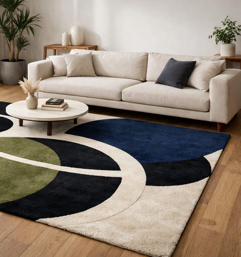 statement piece floor rug
high end wool rug
contemporary geometric carpet
modern style living room rug
abstract shape area rug
modern rug for apartments
handmade luxury carpet
designer abstract floor rug
modern decor centerpiece rug
stylish wool area rug
modern rug with cream tones
geometric modern home rug
art inspired living room rug