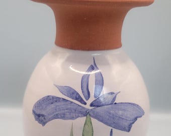 Vintage Signed Redware Pottery Bud Vase, by Emerson Creek Pottery Bedford Virginia