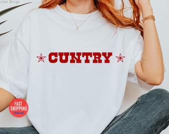 Comfort Colors®カントリーシャツ、カントリーシャツ、カントリーギフト、ウエスタンシャツ、ロデオシャツ、カウガールシャツ、Y2K、カントリーコンサートミュージックフェスティバル