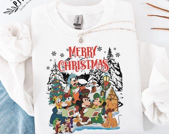 Vintage Merry Christmas Mickey and Friends Shirt, Disney Christmas Sweatshirt, Mickey's Very Merry Christmas Party, Disneyland Christmas Tee