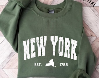 Vintage New York Sweatshirt, New York City Lover Sweatshirt, Retro New York Crewneck, New York State Pride Sweater, New York Travel Souvenir