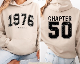 Custom 50th Birthday Hoodie, Personalized Limited Edition 1976 Sweatshirt, Custom Birthday 1976 Year Number Shirt, 50th Birthday Gift