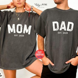 Comfort Colors® Matching Mom And Dad Shirts, Custom Est Shirt, Personalized Dad Tshirt, Custom Mom Gift, Mom Dad Shirts, Mother&#39;s Day