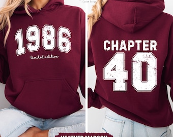 Custom 40th Birthday Hoodie, Personalized Limited Edition 1986 Sweatshirt, Custom Birthday 1986 Year Number Shirt, 40th Birthday Gift
