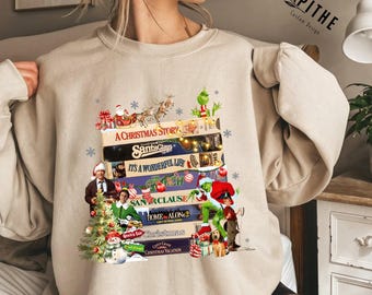90s Christmas Sweatshirt, Retro Holiday Hoodie, Vintage Xmas Pullover, 90s Movie Crewneck, Cozy Winter Gift for Her, Movie Night Shirt, Xmas