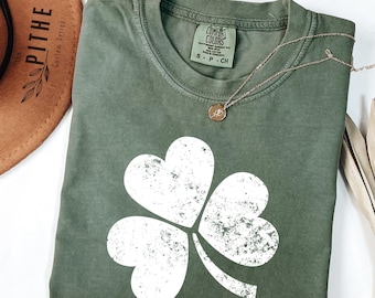 Retro Shamrock Comfort Colors® Shirt, Womens Lucky Shirt, St Patricks Day Shirt, Shenanigans Begin, Funny Irish Shirt, Saint Patricks Day