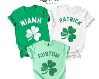 Personalized St Patrick's Day T-Shirt: Custom Last Name Shamrock Family Shirt