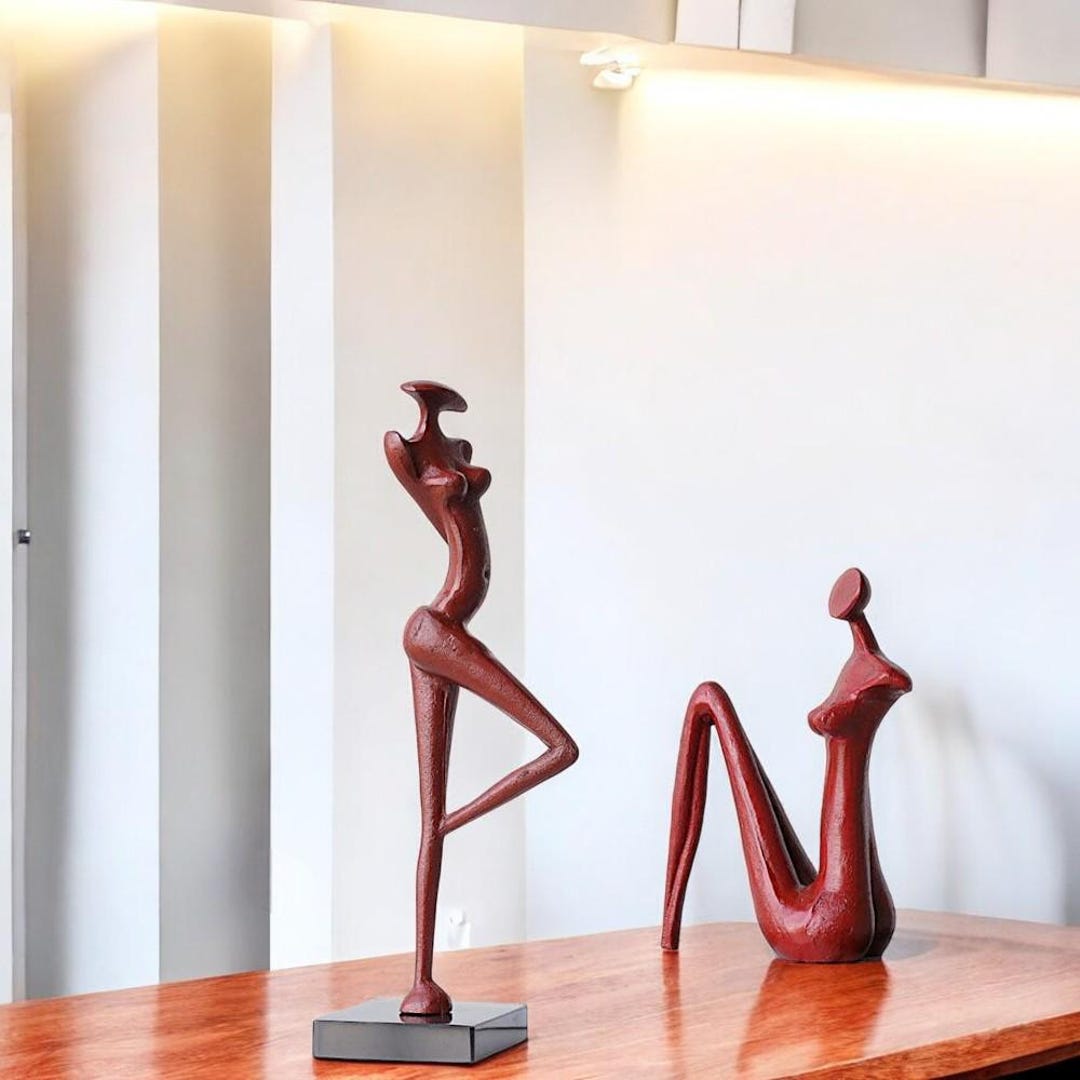 Modern Metal Sculpture, Abstract Sitting/standing Figures, Contemporary ...