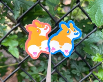 Corgi Sploot-stickerset: handgemaakte vinylstickers