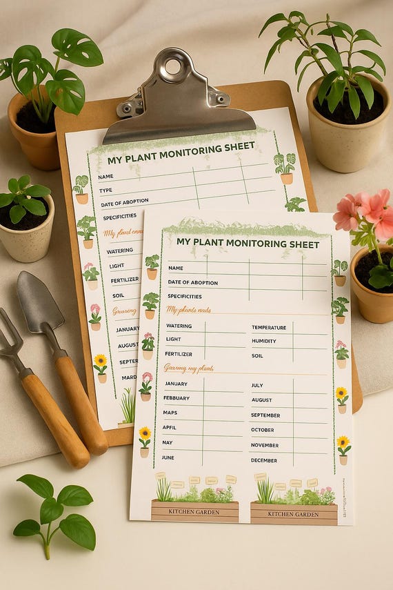 Plant Monitoring Sheet – Printable PDF