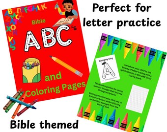 Bible ABC Coloring Book: Christian Alphabet Printable for Kids (PDF Download, 54 Pages)