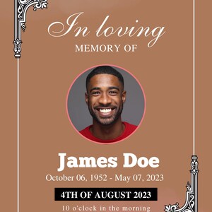 Funeral Obituary Program Template Editable Memorial Service Pamphlet Printable Celebration of Life Program Instant Download 4 Pages