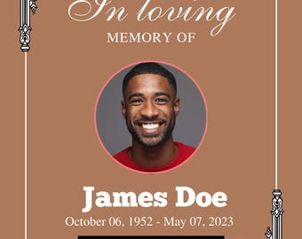 Funeral Obituary Program Template Editable Memorial Service Pamphlet Printable Celebration of Life Program Instant Download 4 Pages