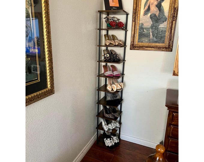 Vertical Shoe Rack, 6-Tier Shoe Shelf, Shoe Storage Organizer for Small Spaces, Closet, Entryway, Rustic Brown