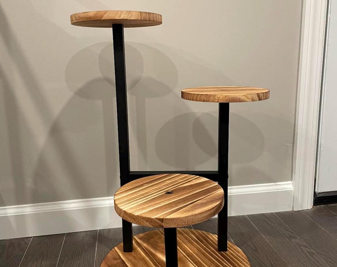 3-Tier Wooden Plant Stand – Indoor & Outdoor Display Shelf