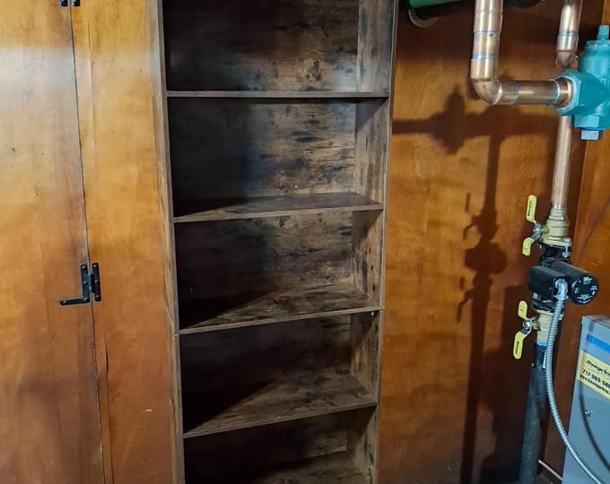 Tall 6-Tier Industrial Bookshelf – 70in Floor Standing Bookcase for Home Office & Living Room, Vintage Brown