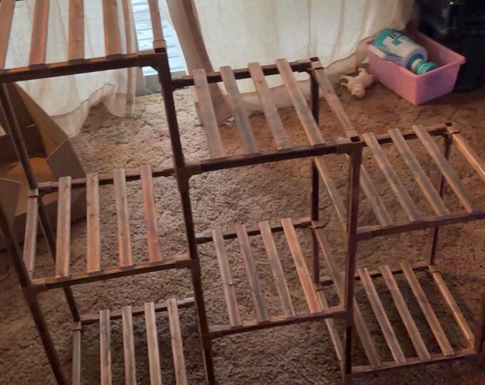 Plant Stand Indoor Outdoor, 3-Tier Wooden Ladder Plant Shelf for Multiple Plants, Boho Plant Rack Holder for Living Room