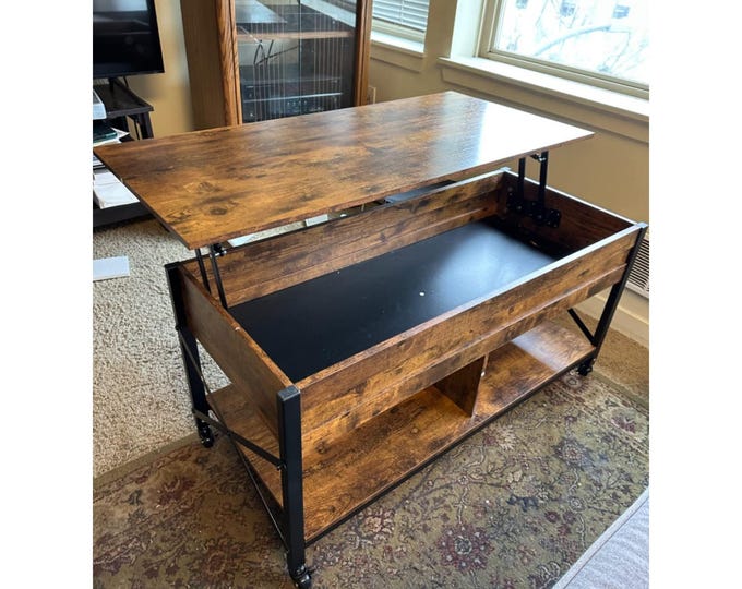 Lifting Coffee table/Rustic reclaimed wood living room furniture homedecor/hairpin legs/industrial home storage solution