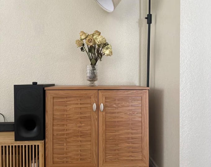 Farmhouse Shoe Cabinet with Doors, 4-Tier Freestanding Wooden Shoe Rack with Adjustable Shelves for Entryway, Closet, or Hallway Storage