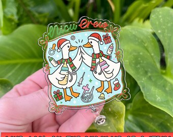 Funny Christmas Silly Goose Badge Reel: Nicu Nurse Retractable ID Holder