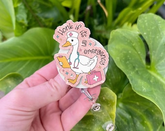 Cute Silly Goose Funny Nurse Badge Reel: Nursing Healthcare RN Medical Worker Student Gift