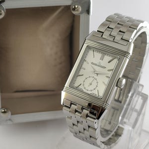 Vintage Jaeger LeCoultre Reverse Tribute Silber Zifferblatt Faltbare Analog Herren Armbanduhr Kostenloser Versand