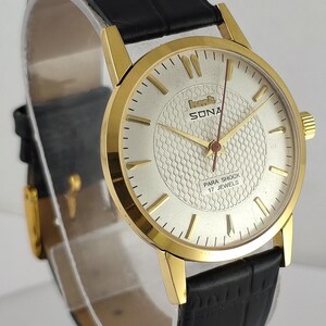Orologio da polso da uomo vintage HMT SONA con carica manuale e cassa GP, quadrante argentato, spedizione gratuita