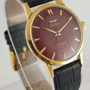 Orologio da polso da uomo vintage HMT SONA con carica manuale e cassa GP, quadrante rosso, spedizione gratuita