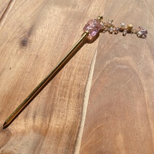 Retro japansk godisglas Kanzashi hårpinne, Otaru utbytbar nål med stjärn- och pärlhänge
