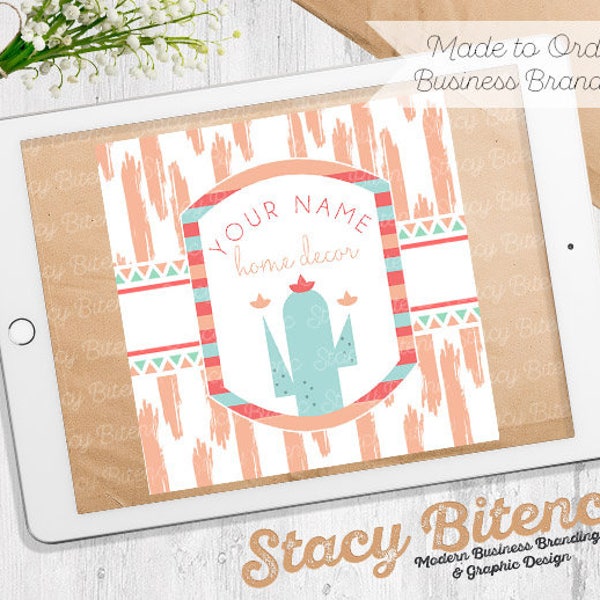 Cactus Logo, Saguaro Cactus logo, Arizona logo, New Mexico Logo, Texas Logo, Desert Logo, etsy banner, business cards, business branding
