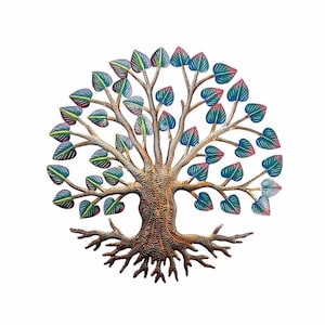Árbol de la Vida, arte de pared de metal, decoración de jardín hecha a mano