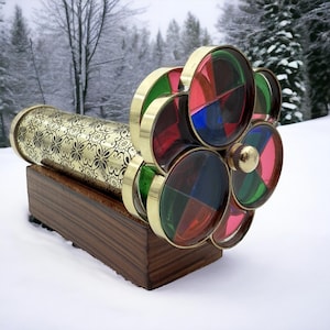 Personalized Kaleidoscope  - Brass Kaleidoscope - Personalized Gift For kids, Birthday Gift, Gift for Son, Multicolored Kaleidoscope Gift.