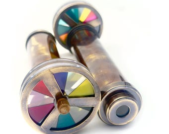Personalized Kaleidoscope - Brass Kaleidoscope - Personalized Gift For kids, Birthday Gift, Gift for Son, Multicolored Kaleidoscope Gift.