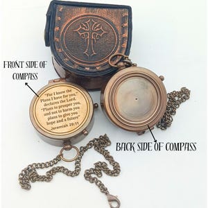 FOR I KNOW  PERSONALIZED  Compass, Engraved Compass, Graduation day Gift, Anniversary Gift, Birthday Gift, Baptism Gift, Confirmation Gift