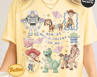 Retro Toy Story Shirt Comfort Colors Disney Shirt Vintage Toy Story Shirt Coquette Toys Kids Shirt Buzz Lightyear Jessie Woodie Shirts