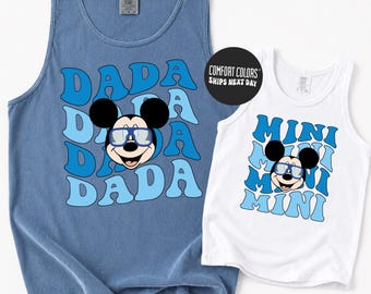 Custom Disney Tank Top Matching Dada Mini Tank Tops Dad and Son Tanks Matching Family Shirts Mickey Mouse Disney Shirts Comfort Colors®