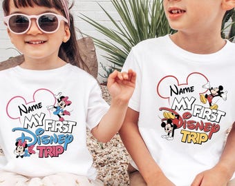Custom First Disney Trip Shirt Mickey And Friends Magic Trip Shirt Kids Disney Trip Tee Magic Trip Vacation Tee Custom Minnie Mickey Shirt