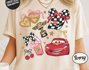 Coquette Disney Cars Shirt Lightning McQueen Comfort Colors Shirt  Cars Shirt Disney Cars Lightning 95 Shirt Magic Trip Family Trip Tee