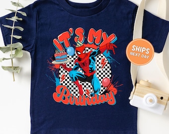 Spider Birthday Shirt Birthday Boy Spidey Shirt Superhero Shirt Spider Birthday Party Custom Toddler Birthday Tee Birthday Gift Boys Shirt