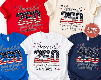 Camiseta del 250 aniversario de EE. UU. Camisetas a juego del 4 de julio Camiseta del Día de la Independencia del 250 aniversario de EE. UU. Camiseta familiar del 4 de julio Camiseta patriótica estadounidense