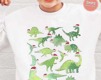 Dinosaur Sweatshirt Christmas Dinosaur Sweatshirts For Kids Sweatshirt Toddler Sweatshirt Baby Crewneck Dino Shirt Dinosaur Gift For Kids
