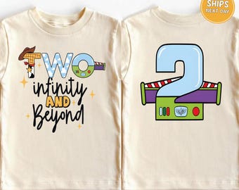 Camiseta de segundo cumpleaños de Toy Story, camiseta de segundo cumpleaños, camiseta de cumpleaños de Disney, camiseta de cumpleaños de Two Infinity And Beyond, camiseta de viaje de cumpleaños a Disneyland