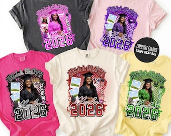 Custom Graduation Bootleg Shirt Graduation Photo Shirt Bootleg Rap Graduation 2026 Shirt Graduation Squad Shirts Personalized Graduate Shirt