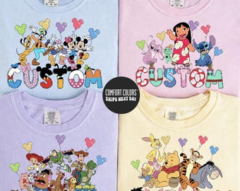 Custom Name Disney Shirts Disney Family Trip Shirt Disney World Matching Tees Mickey&Friends Tee Stitch Shirt Toy Story Shirt Comfort Colors